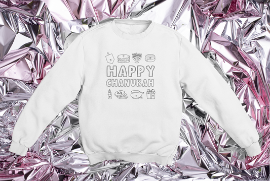 Happy Chanukah Color-Your-Own Sweatshirt (with fabric markers)