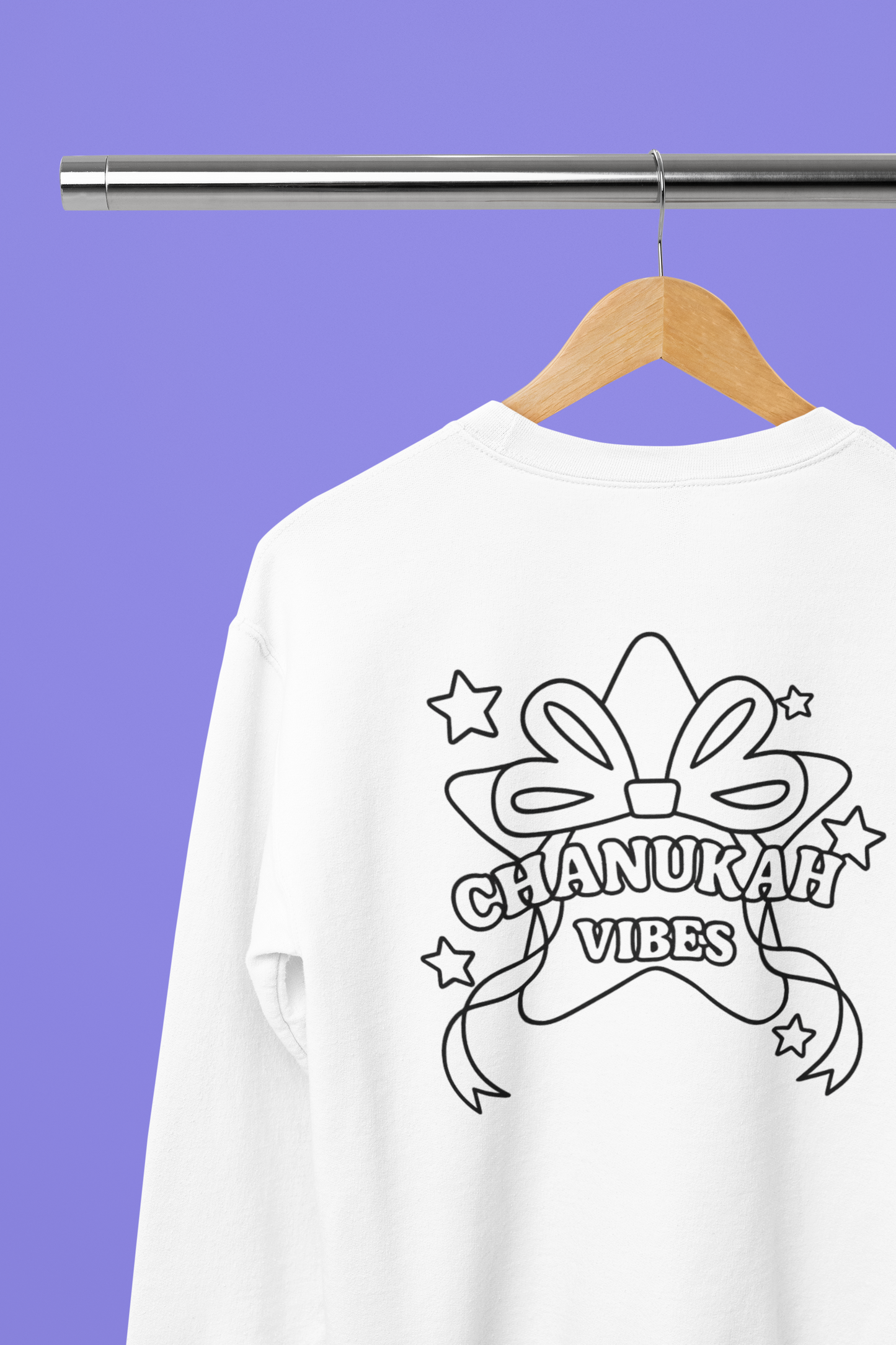 "Chanukah Vibes"Color-Your-Own Sweatshirt (with fabric markers)