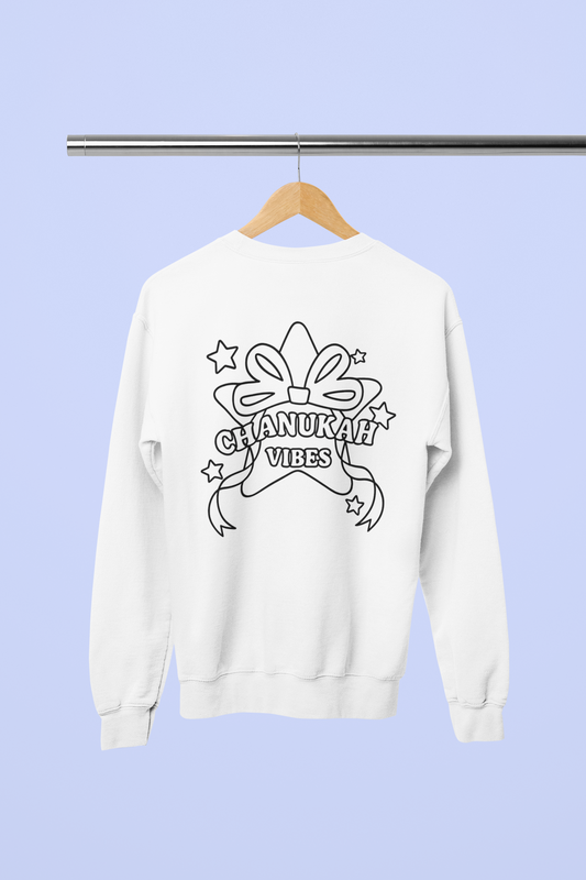 "Chanukah Vibes"Color-Your-Own Sweatshirt (with fabric markers)