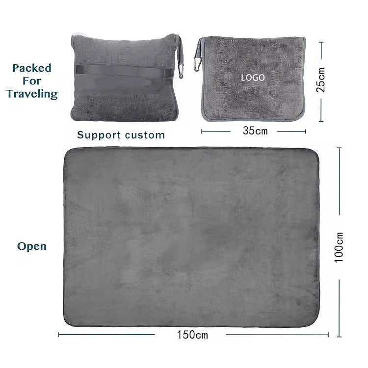 Cozy Travel Blanket with Carrying Case (Name/Logo included)