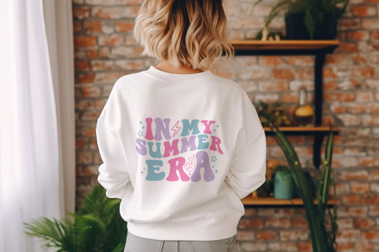 "In My Summer Era" White Crewneck sweatshirt + Pouch Filled with Candy