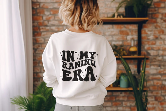 "In My Era" White with Black Letters Crewneck Sweatshirt + Pouch filled with Candy
