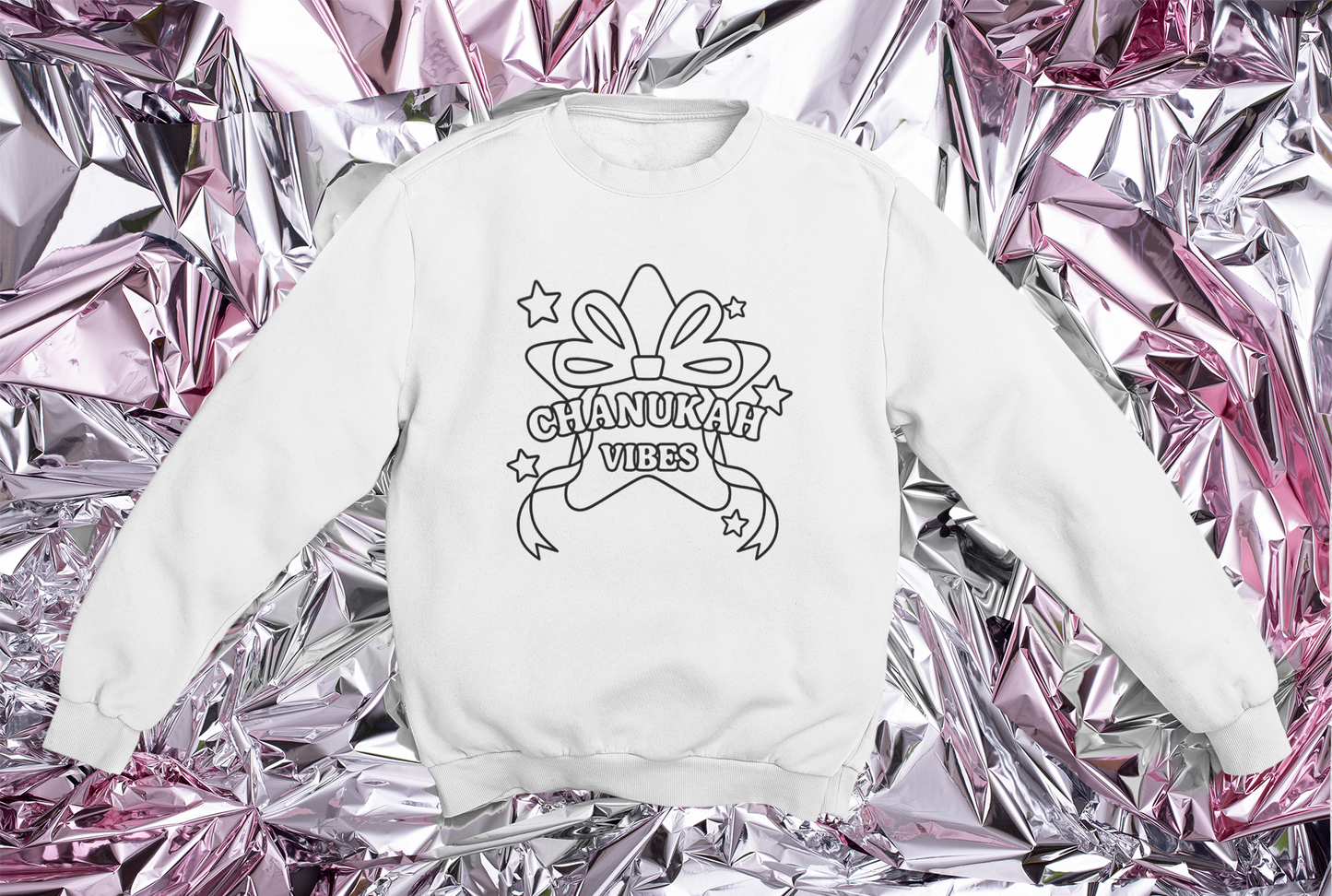 "Chanukah Vibes"Color-Your-Own Sweatshirt (with fabric markers)