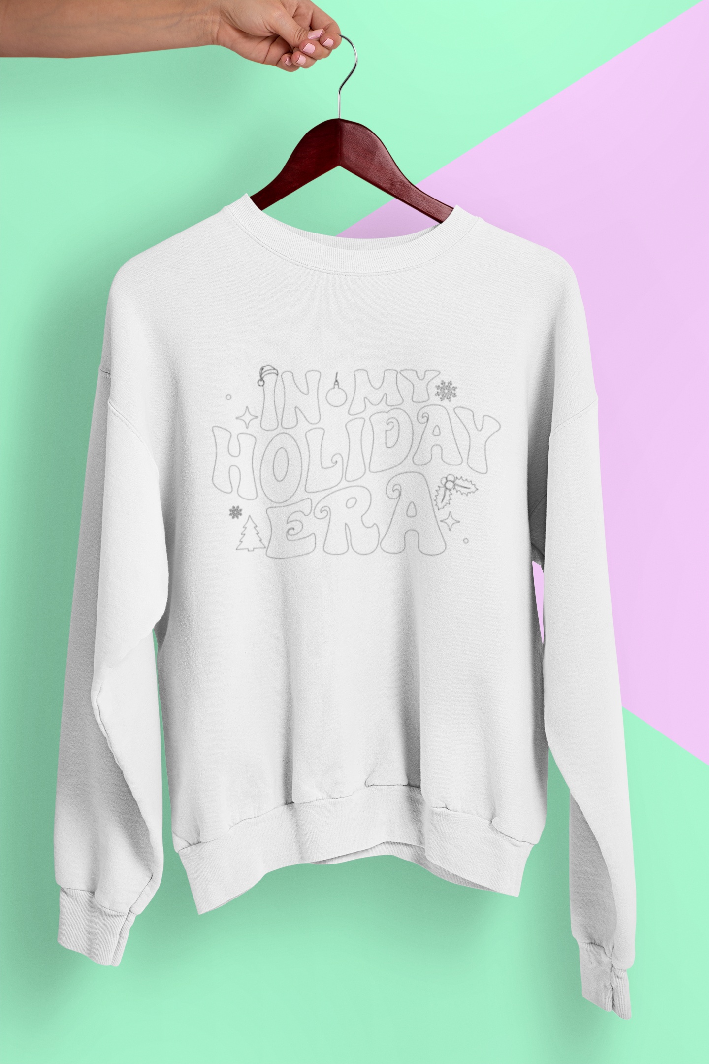 Color your Own "In my Holiday Era" Sweatshirt (Adult) (6 fabric markers included)