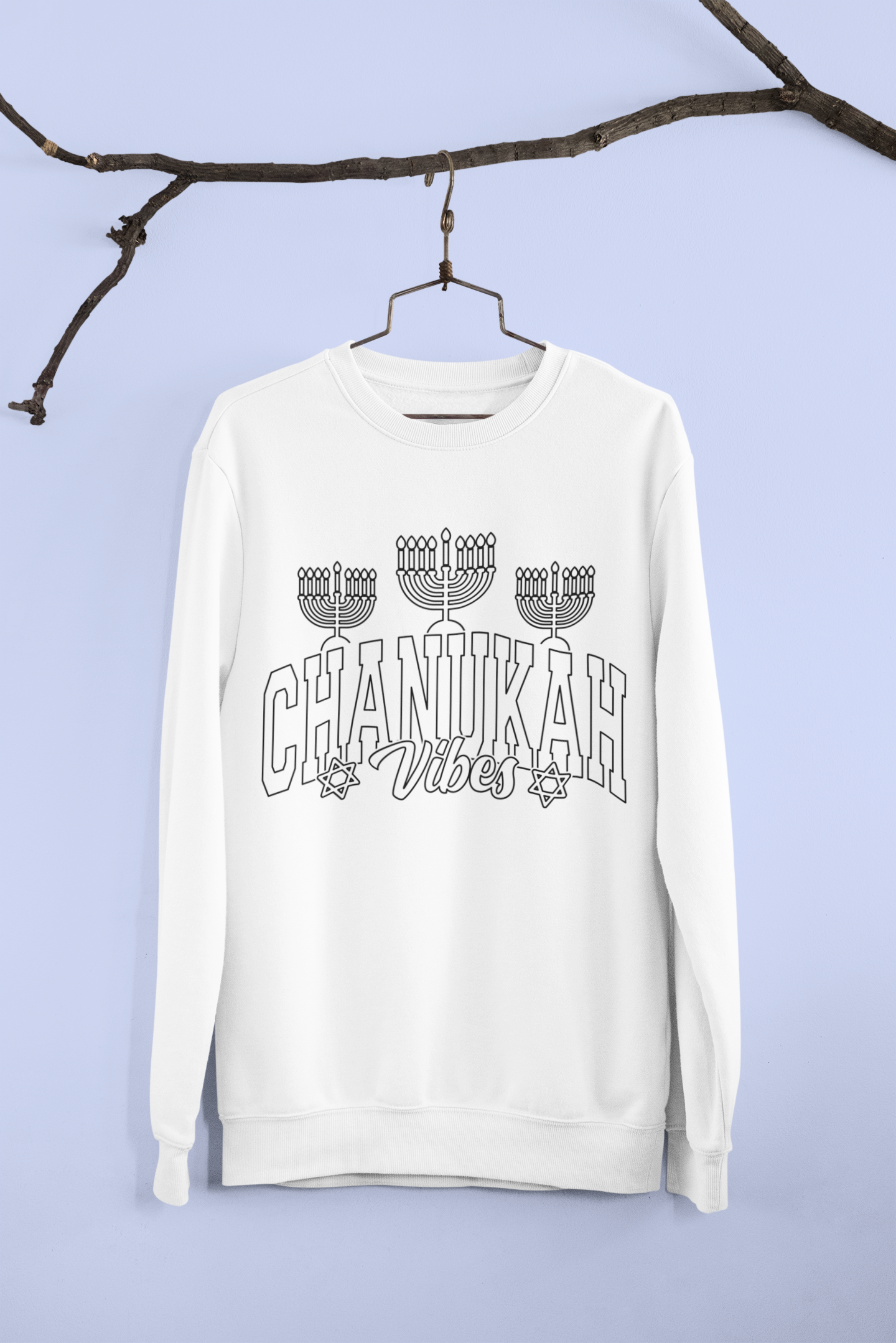 Color your Own "Chanukah Vibes" Sweatshirt- Adult (with 6 fabric markers)