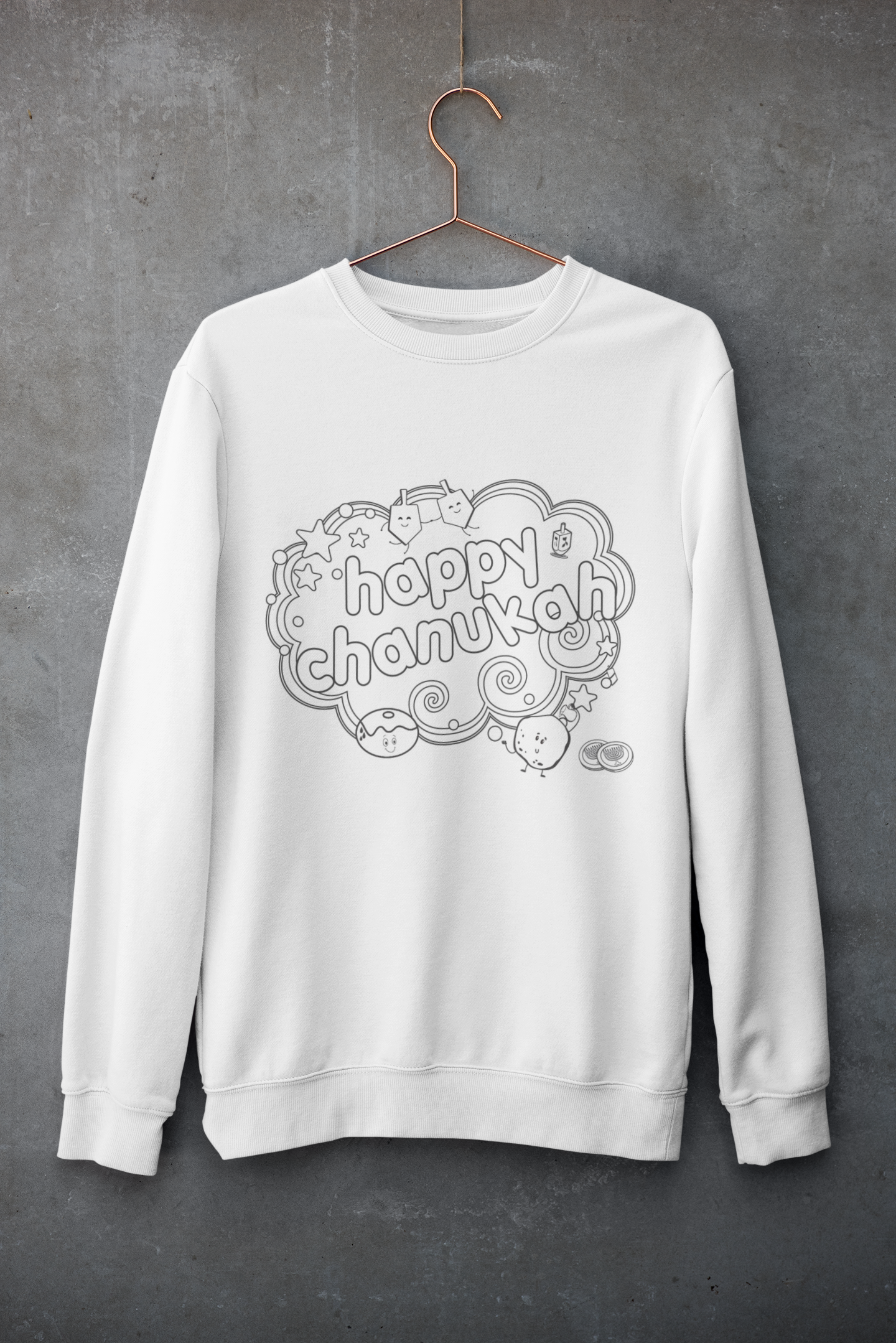 Color your Own Chanukah Sweatshirt- Youth (with 6 fabric markers)