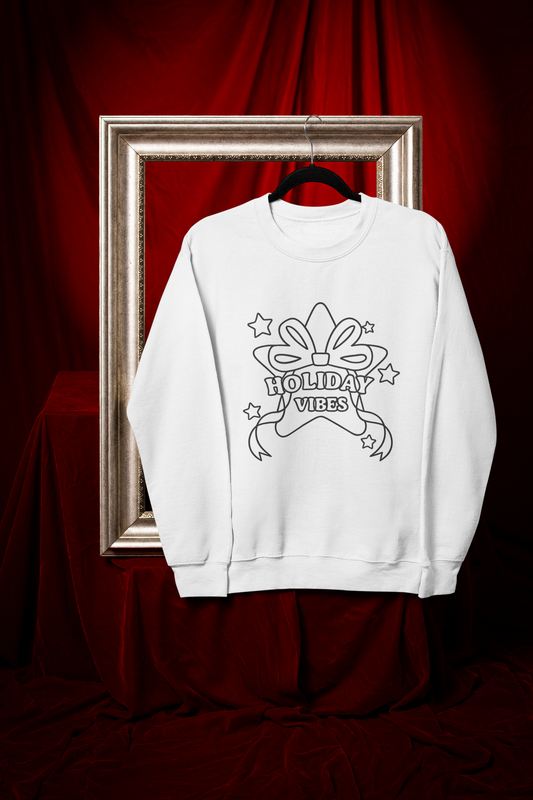 Color your Own "Holiday Vibes" Sweatshirt (6 fabric markers included)